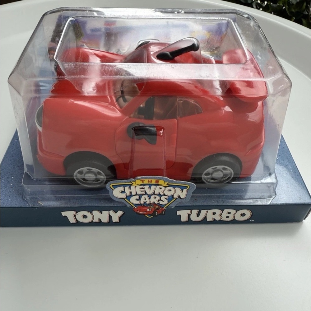 Vintage "The Chevron Cars" Tony Turbo Red Sports Car New in box - Picture 3 of 5